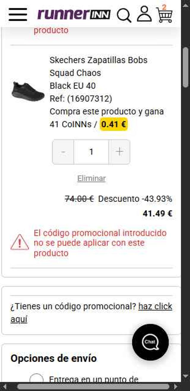 RunnerINN checkout page showing RunnerINN promo code box | Screenshot taken by SimplyCodes community member on Oct 4, 2025