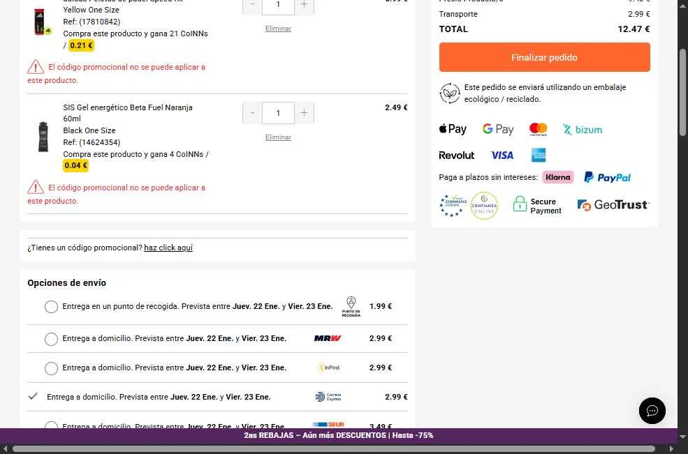 RunnerINN checkout page showing RunnerINN promo code box | Screenshot taken by SimplyCodes community member on Jan 16, 2026
