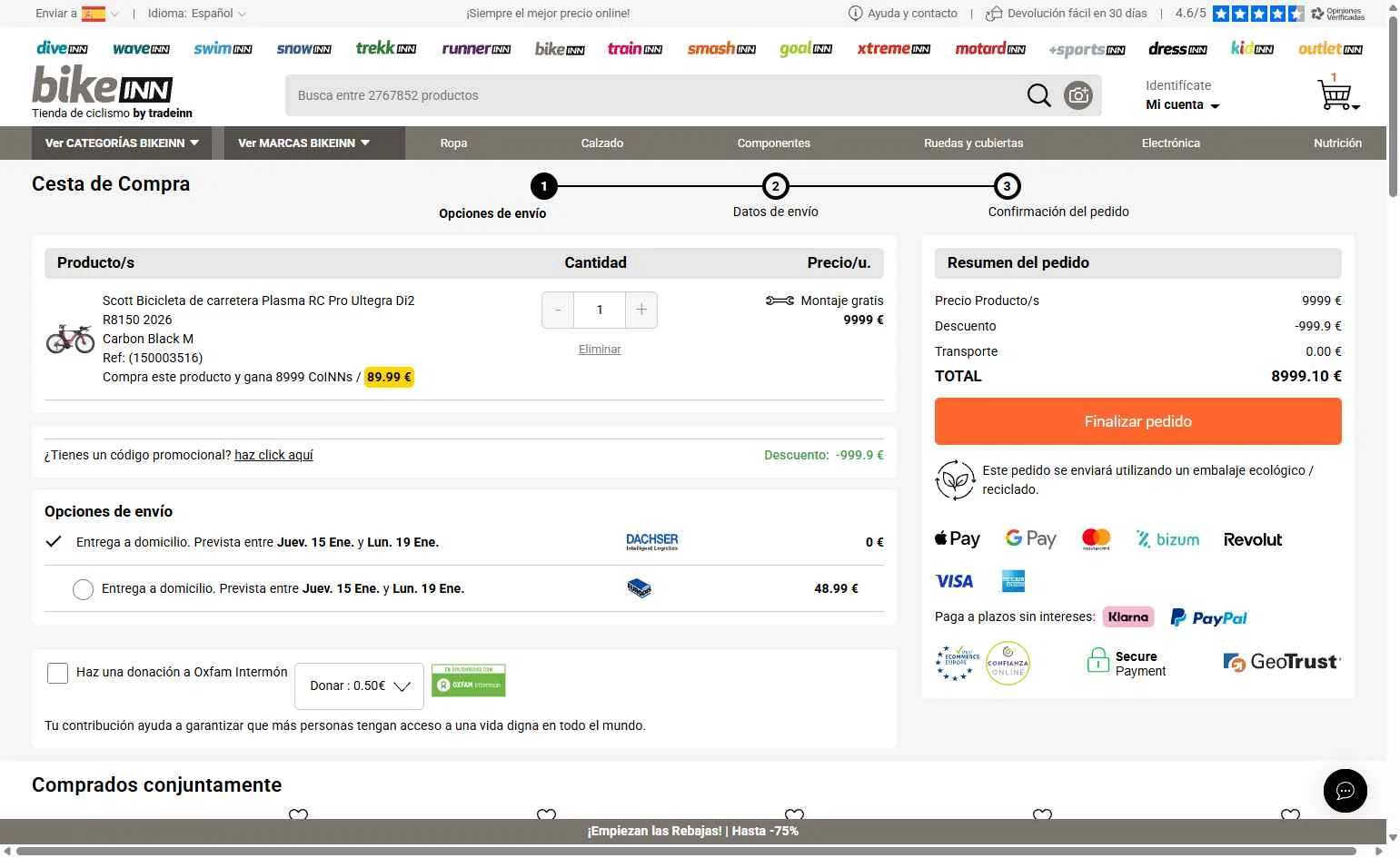 RunnerINN checkout page showing RunnerINN promo code box | Screenshot taken by SimplyCodes community member on Jan 5, 2026