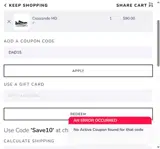 Runner's Edge coupon verification screenshot