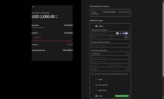 Runway AI checkout page showing Runway AI promo code box | Screenshot taken by SimplyCodes community member on Sep 12, 2025