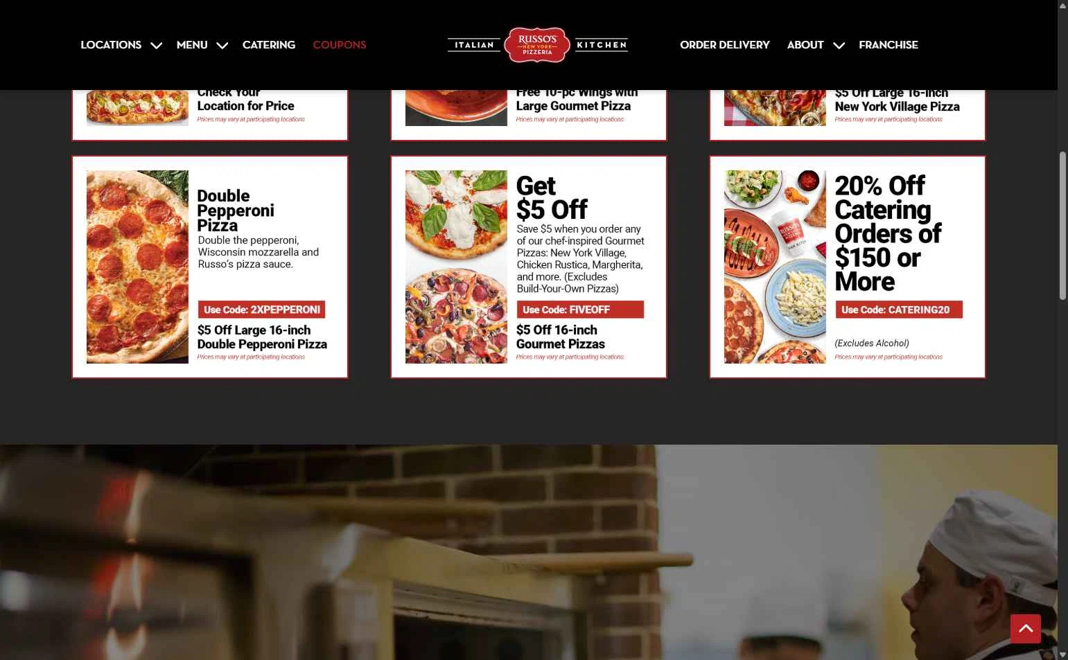 Russo's New York Pizzeria checkout page showing Russo's New York Pizzeria promo code box | Screenshot taken by SimplyCodes community member on Jan 21, 2026