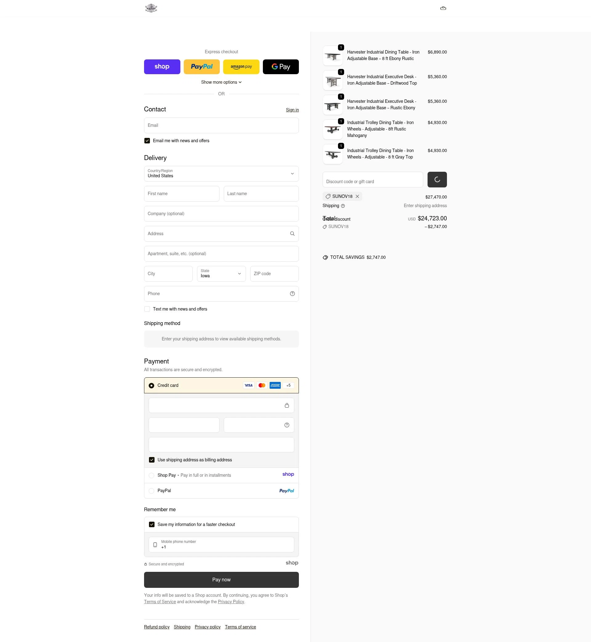 Rustic Deco checkout page showing Rustic Deco promo code box | Screenshot taken by SimplyCodes community member on Dec 27, 2025