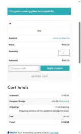 10VAJA coupon verification screenshot