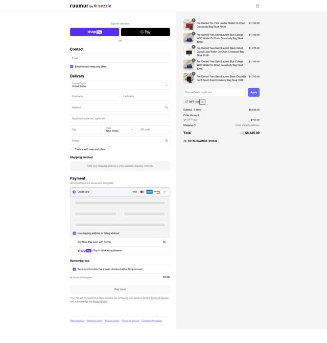Ruumur checkout page showing Ruumur discount code box | Screenshot taken by SimplyCodes community member on Mar 4, 2025