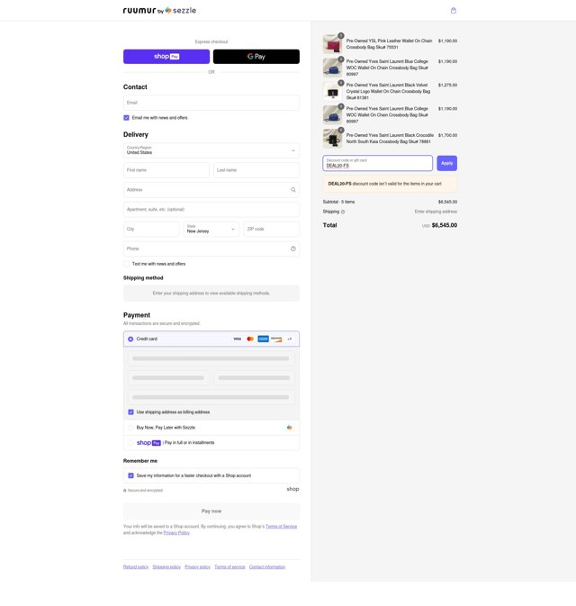 Ruumur checkout page showing Ruumur discount code box | Screenshot taken by SimplyCodes community member on Mar 4, 2025