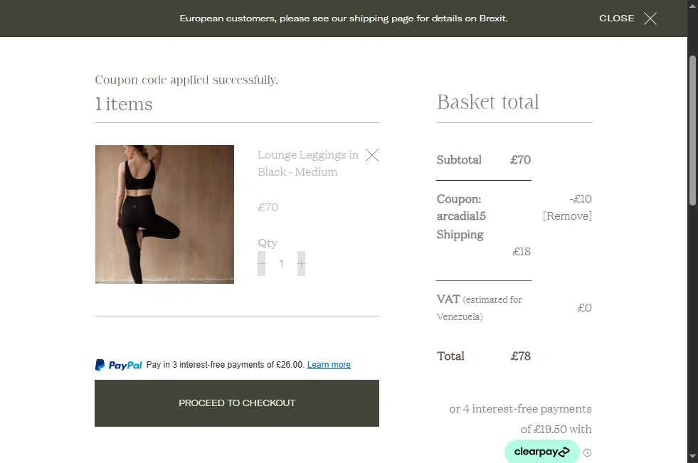 Rêve En Vert checkout page showing Rêve En Vert promo code box | Screenshot taken by SimplyCodes community member on May 25, 2025
