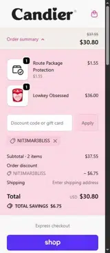 NIT3MAR3BLISS coupon verification screenshot