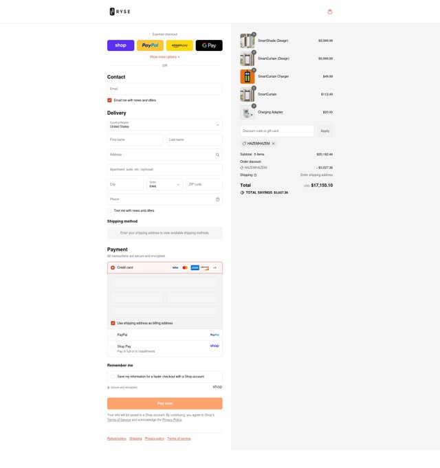RYSE checkout page showing RYSE discount code box | Screenshot taken by SimplyCodes community member on Aug 31, 2025