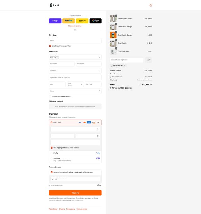 RYSE checkout page showing RYSE discount code box | Screenshot taken by SimplyCodes community member on Sep 4, 2025