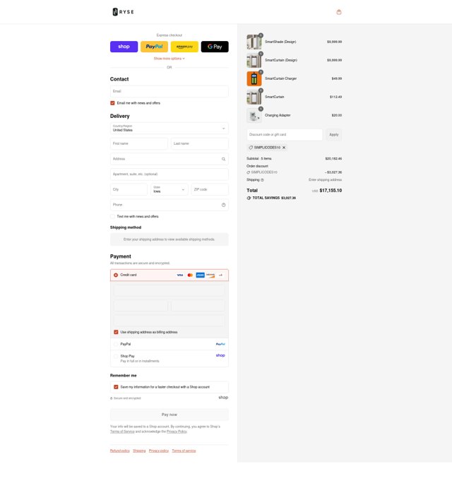 RYSE checkout page showing RYSE discount code box | Screenshot taken by SimplyCodes community member on Aug 31, 2025
