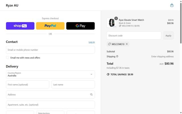Ryze checkout page showing Ryze discount code box | Screenshot taken by SimplyCodes community member on May 19, 2025