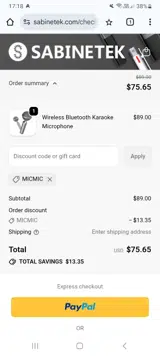 MICMIC coupon verification screenshot