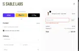 SABLE25 coupon verification screenshot