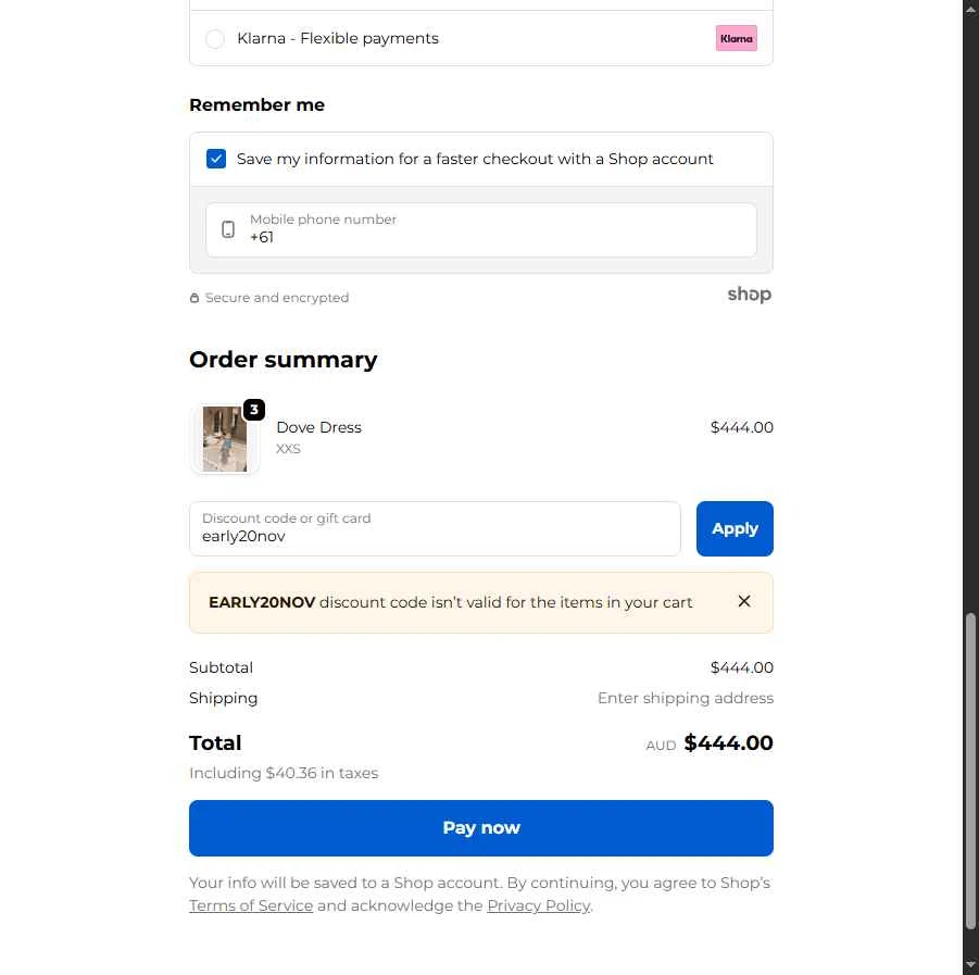 Sabo checkout page showing Sabo discount code box | Screenshot taken by SimplyCodes community member on Nov 2, 2025