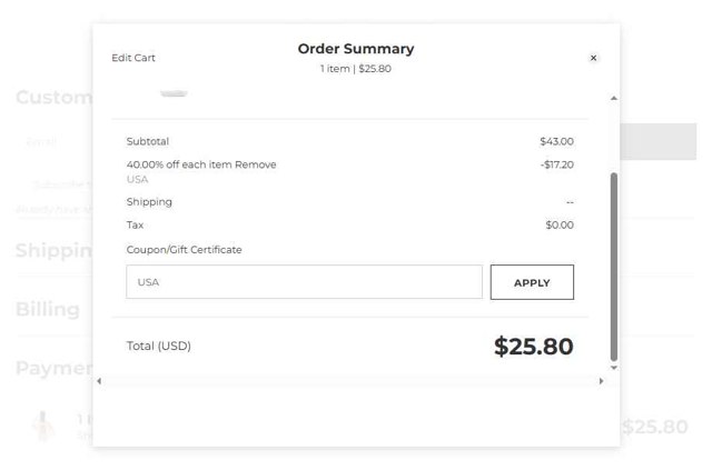 Safe & Chic checkout page showing Safe & Chic coupon code box | Screenshot taken by SimplyCodes community member on Aug 3, 2025