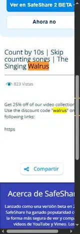 SafeShare.tv coupon verification screenshot