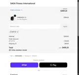 SAGA Fitness coupon verification screenshot