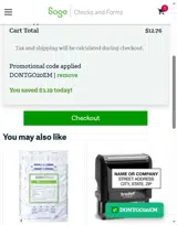 Sage coupon verification screenshot