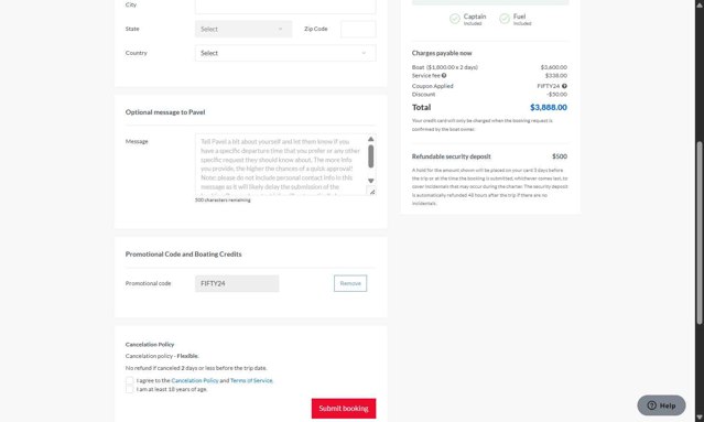 Sailo checkout page showing Sailo promo code box | Screenshot taken by SimplyCodes community member on Jul 21, 2025
