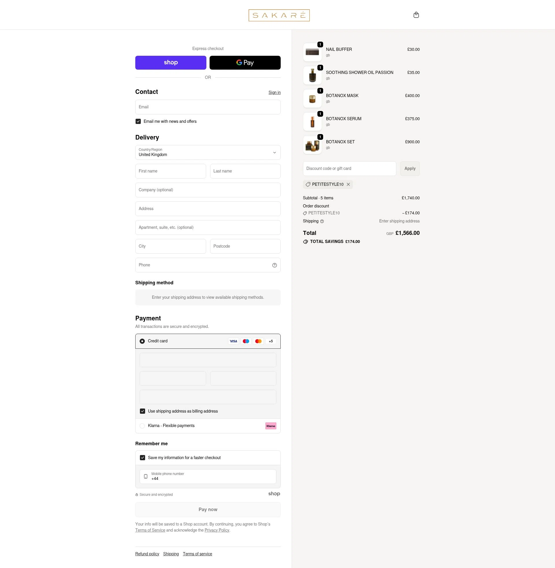 Sakare checkout page showing Sakare promo code box | Screenshot taken by SimplyCodes community member on Dec 27, 2025