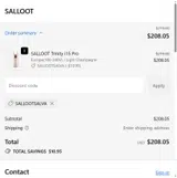 SALLOOTSALVA coupon verification screenshot