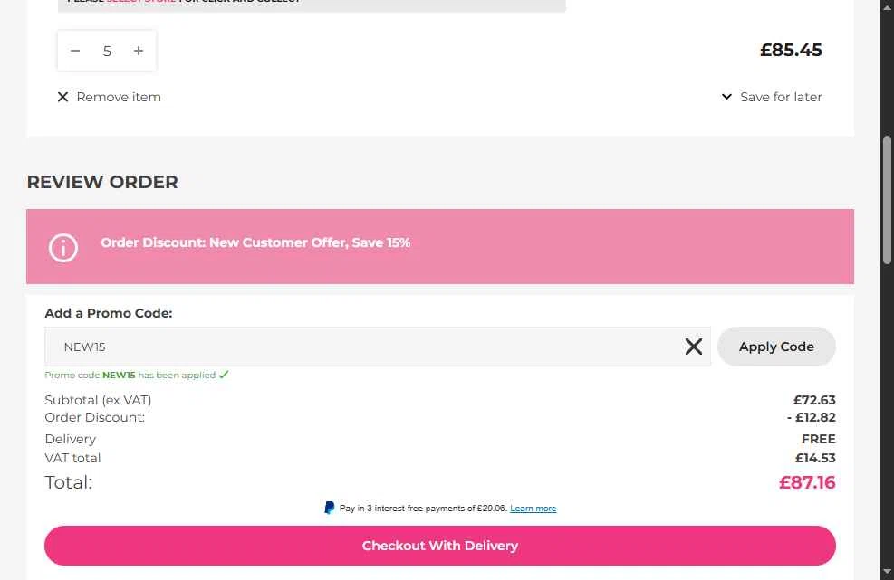 Salon Services checkout page showing Salon Services promo code box | Screenshot taken by SimplyCodes community member on Oct 19, 2025