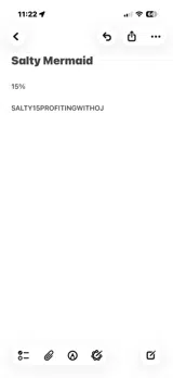 Salty Mermaid coupon verification screenshot