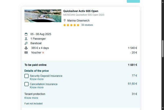 SamBoat checkout page showing SamBoat discount code box | Screenshot taken by SimplyCodes community member on Jul 22, 2025