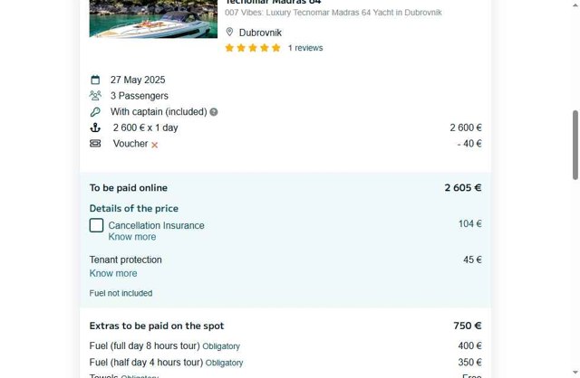SamBoat checkout page showing SamBoat discount code box | Screenshot taken by SimplyCodes community member on Apr 28, 2025