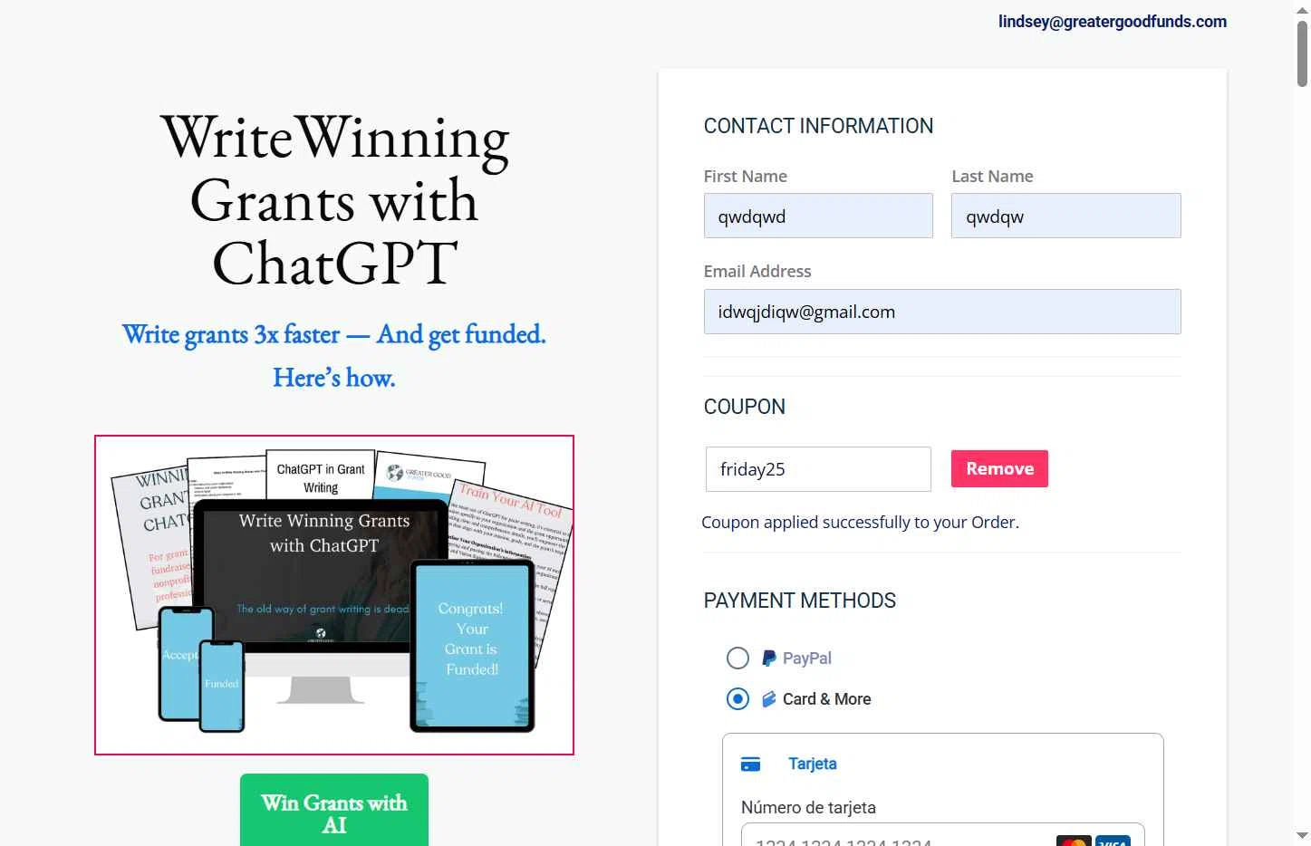 SamCart checkout page showing SamCart coupon code box | Screenshot taken by SimplyCodes community member on Nov 13, 2025