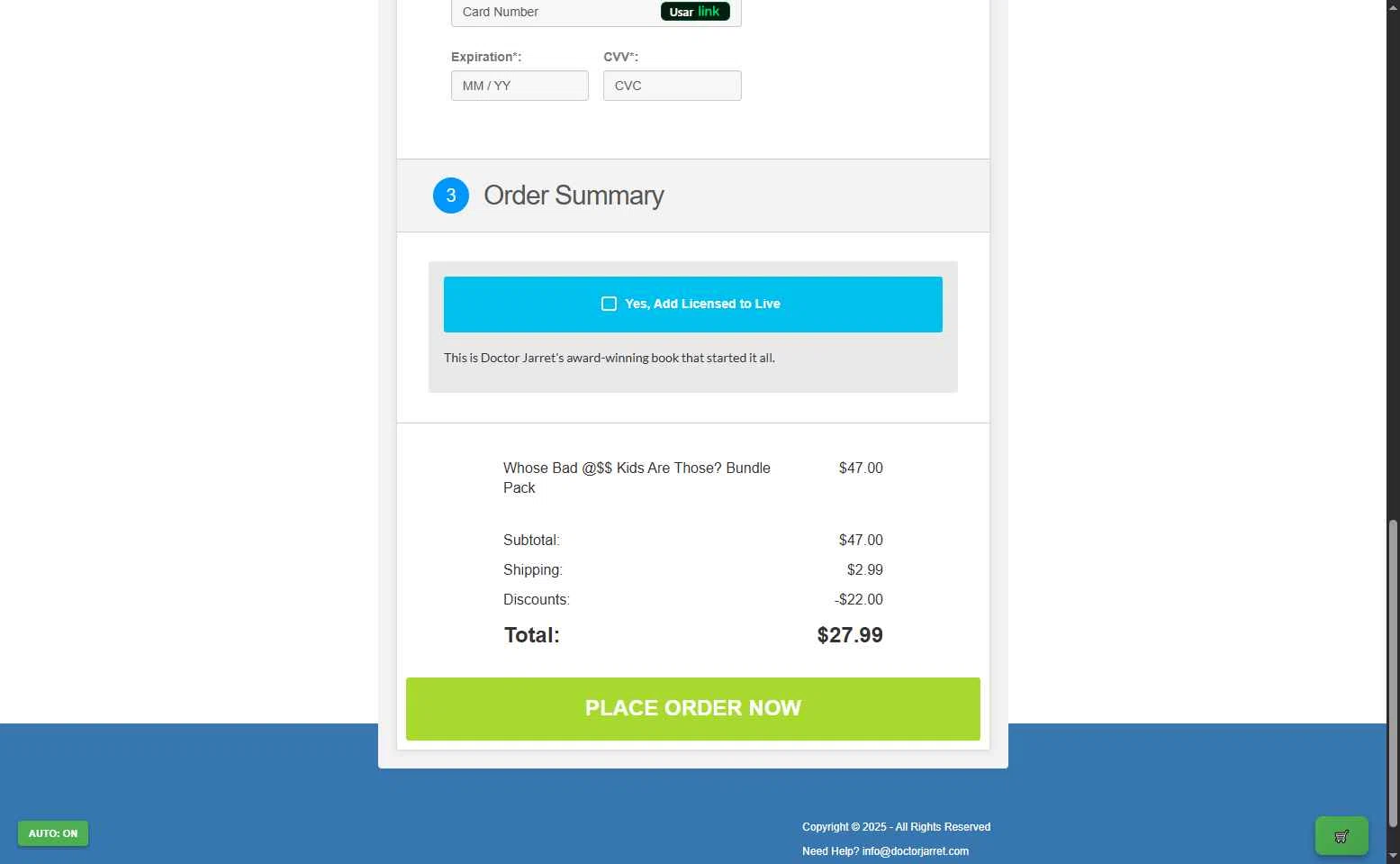 SamCart checkout page showing SamCart coupon code box | Screenshot taken by SimplyCodes community member on Oct 14, 2025