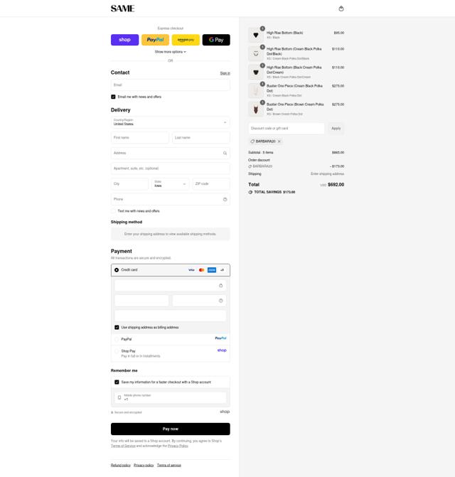 SAME checkout page showing SAME discount code box | Screenshot taken by SimplyCodes community member on Sep 10, 2025