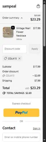 COLA15 coupon verification screenshot