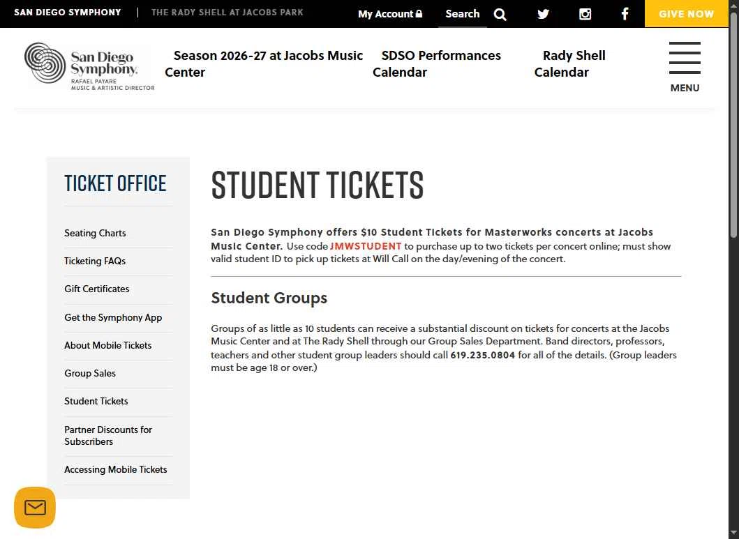San Diego Symphony checkout page showing San Diego Symphony promo code box | Screenshot taken by SimplyCodes community member on Feb 9, 2026