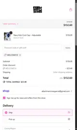 WELCOME10 coupon verification screenshot