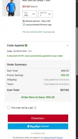 San Francisco Giants coupon verification screenshot