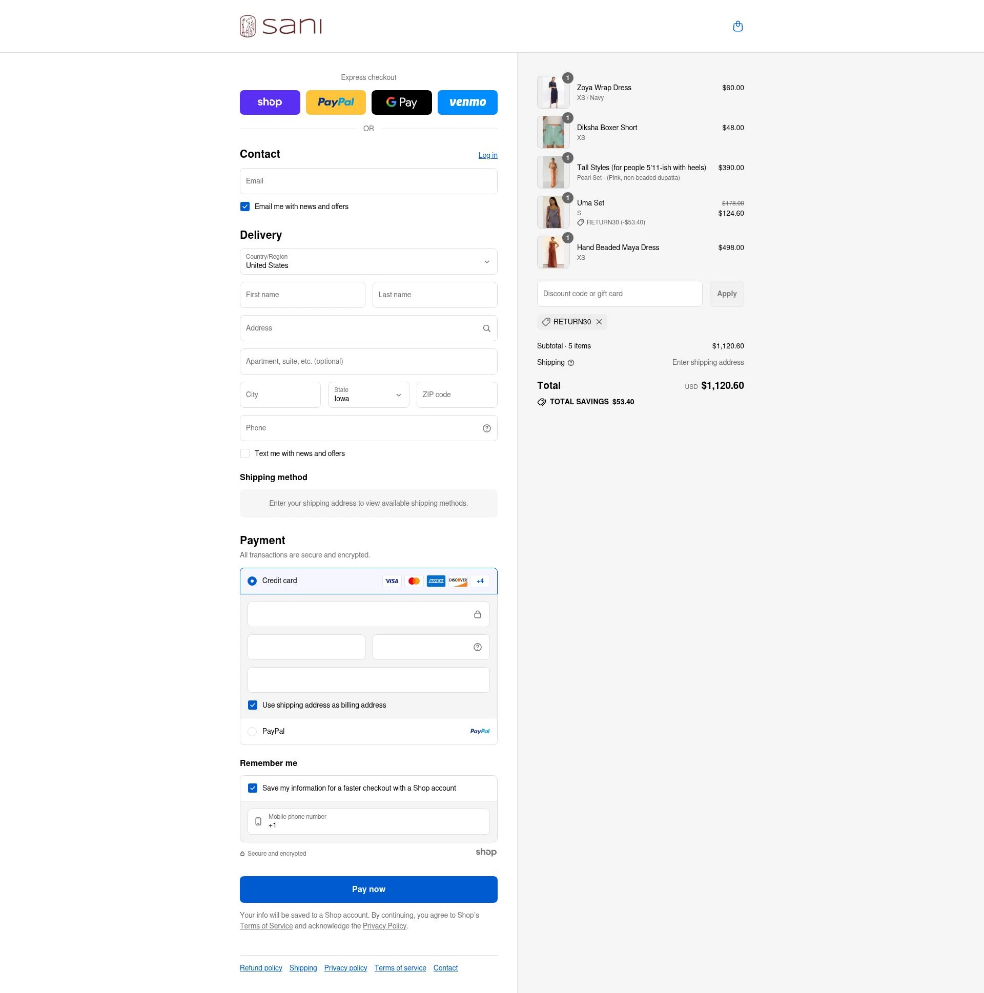 Sani checkout page showing Sani promo code box | Screenshot taken by SimplyCodes community member on Aug 30, 2025