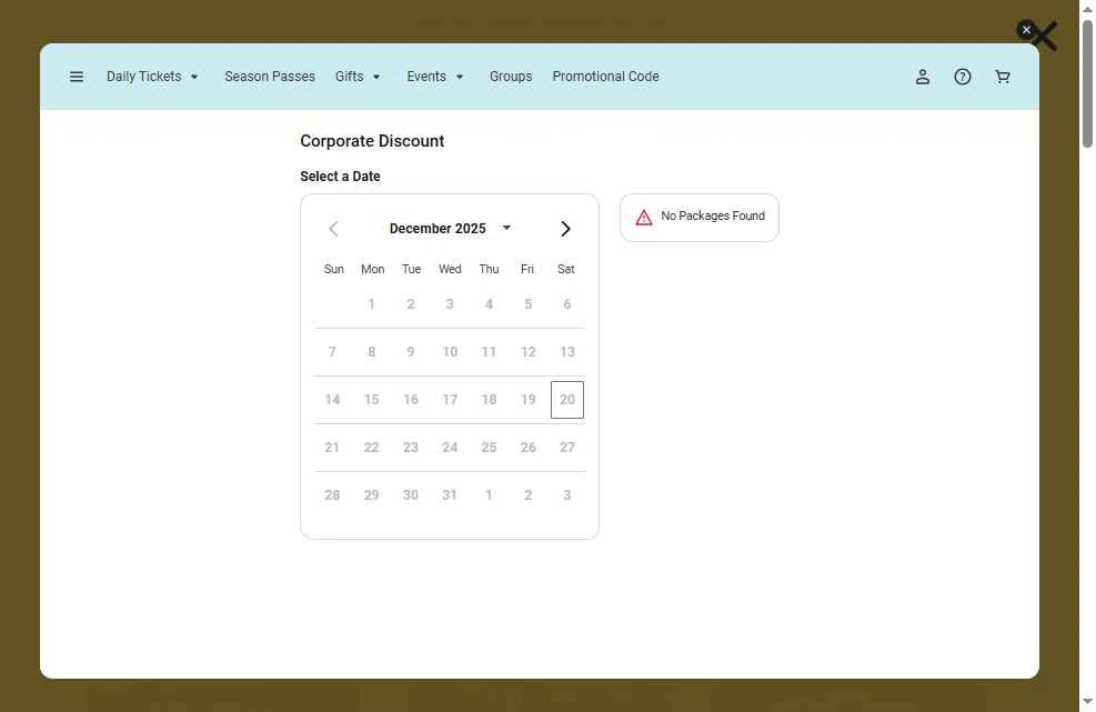 Santa Cruz Beach Boardwalk checkout page showing Santa Cruz Beach Boardwalk promo code box | Screenshot taken by SimplyCodes community member on Dec 20, 2025