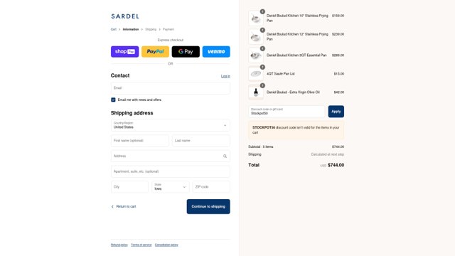 Sardel checkout page showing Sardel discount code box | Screenshot taken by SimplyCodes community member on Jul 25, 2025