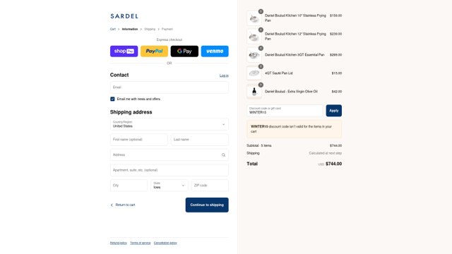 Sardel checkout page showing Sardel discount code box | Screenshot taken by SimplyCodes community member on Jul 25, 2025