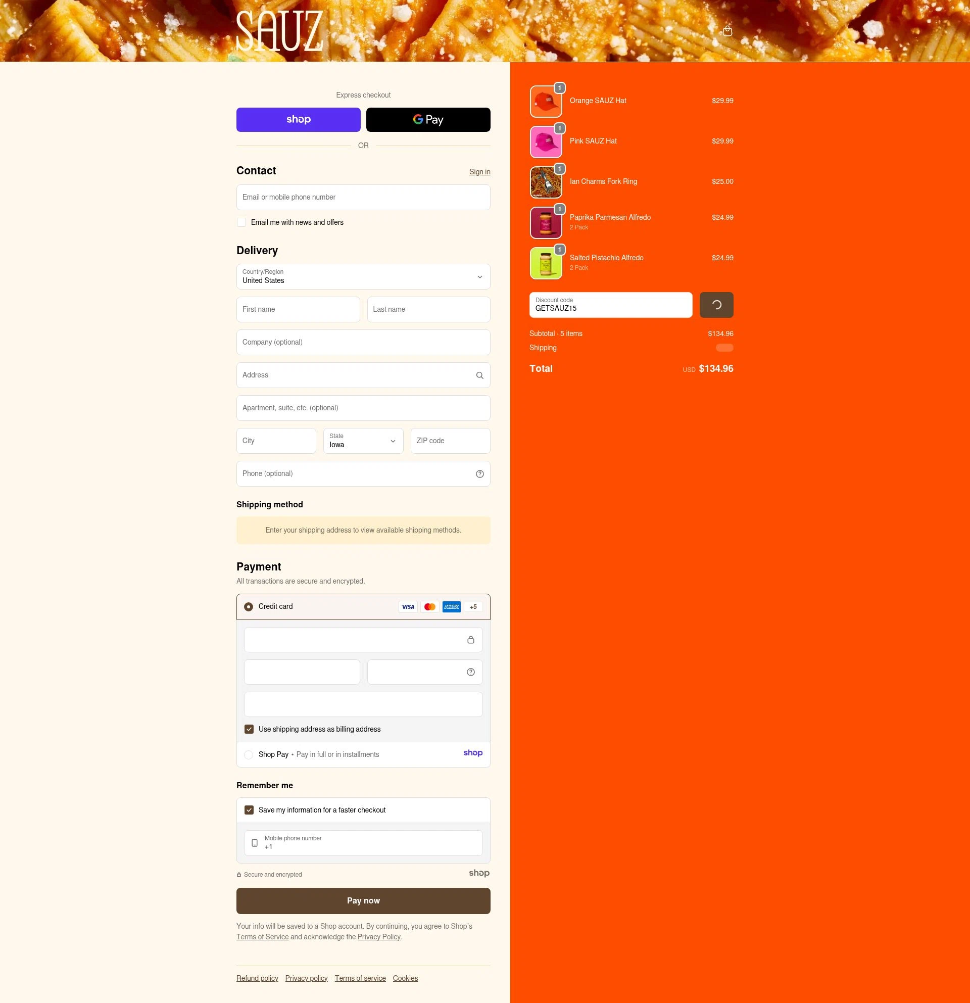 Sauz checkout page showing Sauz promo code box | Screenshot taken by SimplyCodes community member on Jan 5, 2026