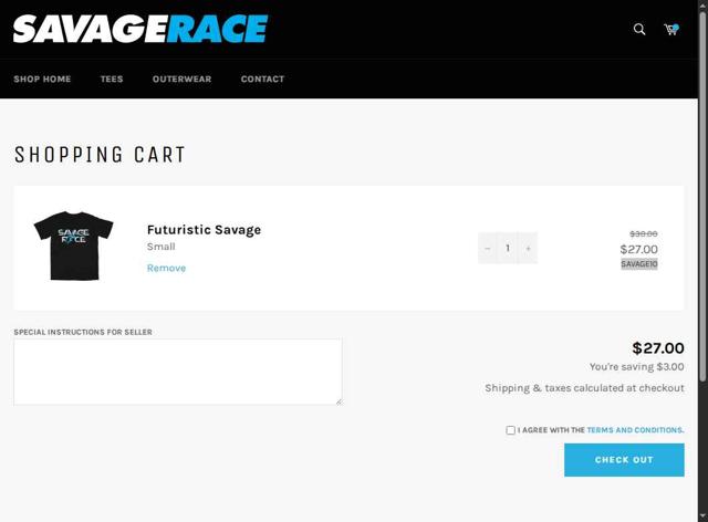 Savage Race checkout page showing Savage Race promo code box | Screenshot taken by SimplyCodes community member on Jun 13, 2025
