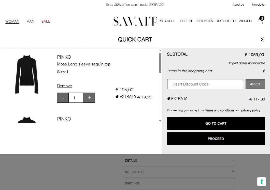 Savait checkout page showing Savait discount code box | Screenshot taken by SimplyCodes community member on Aug 12, 2025