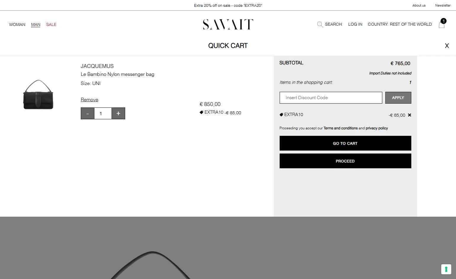 Savait checkout page showing Savait discount code box | Screenshot taken by SimplyCodes community member on Sep 10, 2025