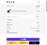 SAVD Clothing coupon verification screenshot