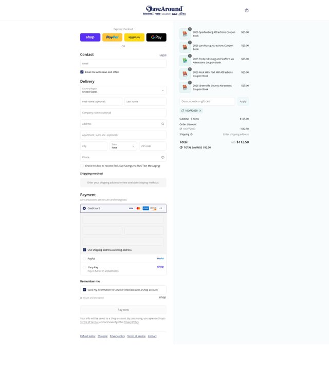 SaveAround checkout page showing SaveAround coupon code box | Screenshot taken by SimplyCodes community member on Sep 2, 2025