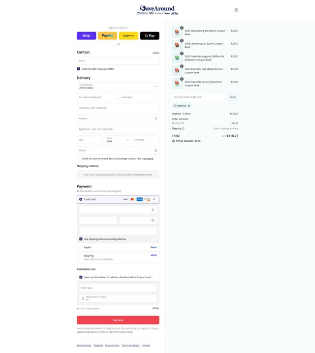 SaveAround checkout page showing SaveAround coupon code box | Screenshot taken by SimplyCodes community member on Sep 7, 2025
