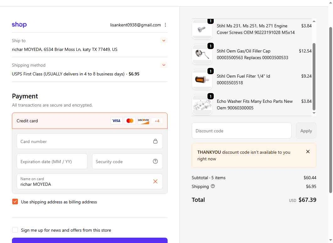 SawAgain checkout page showing SawAgain coupon code box | Screenshot taken by SimplyCodes community member on Jan 31, 2026