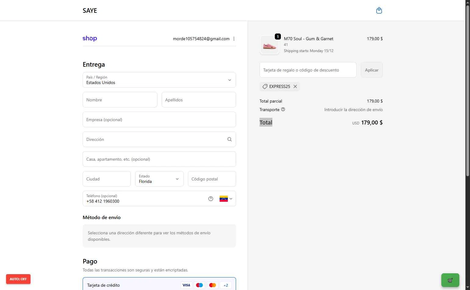 SAYE checkout page showing SAYE discount code box | Screenshot taken by SimplyCodes community member on Dec 14, 2025